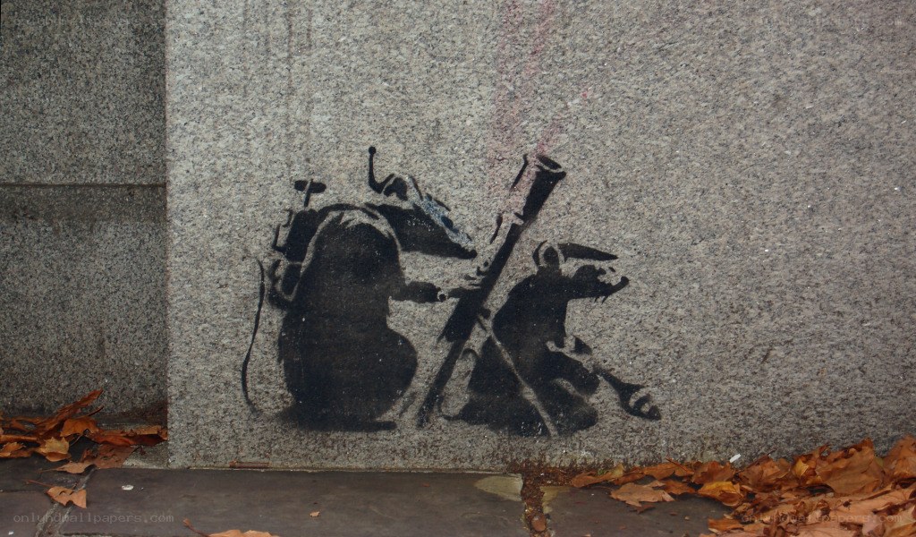 Banksy rat graffiti