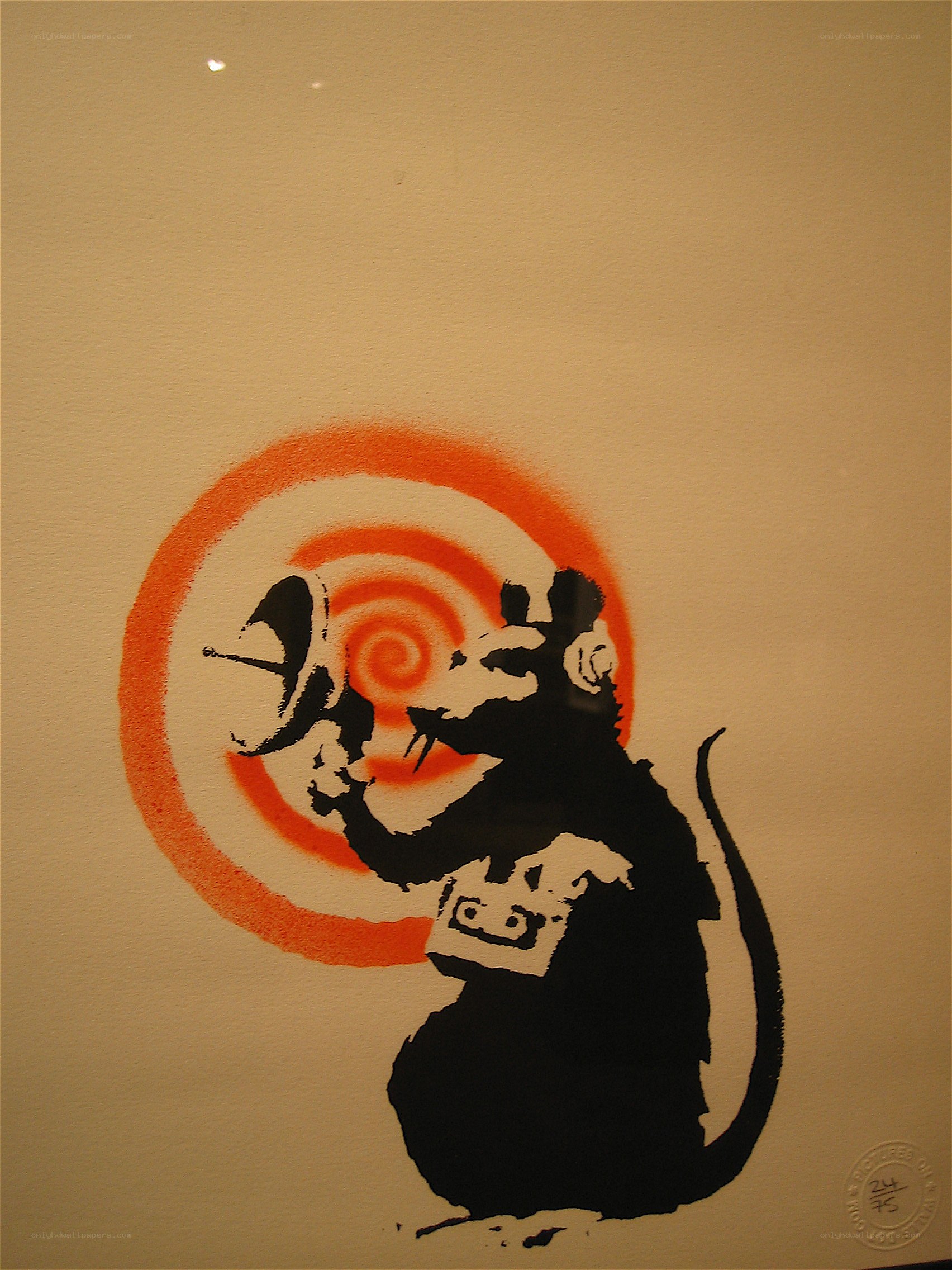 Banksy rat with megaphone