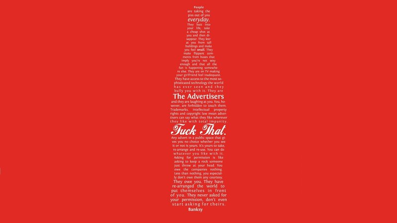 Banksy's 'Fuck That' text art