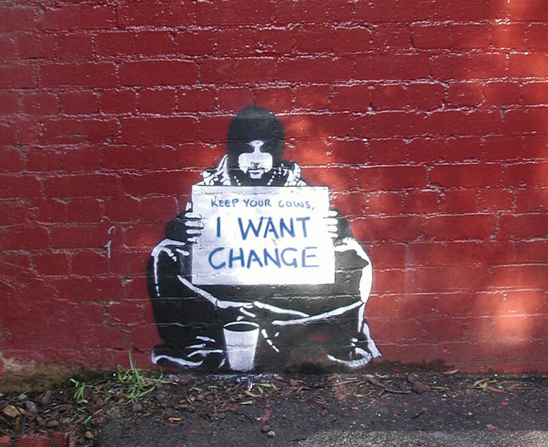 Banksy's I Want Change