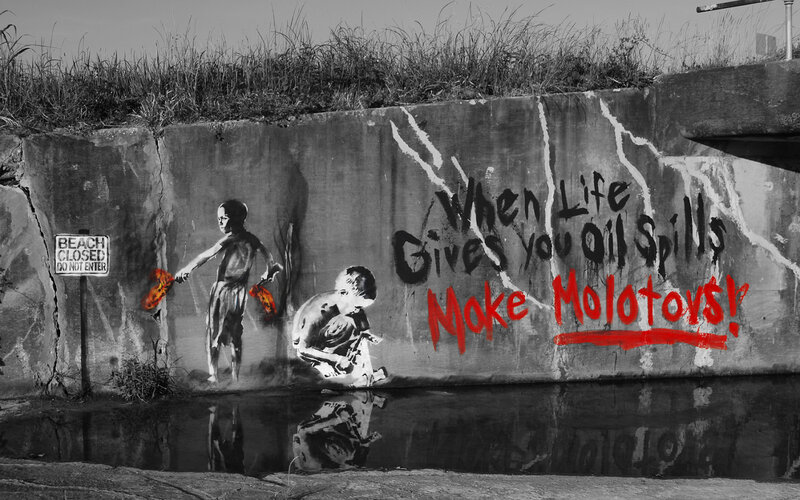 Banksy's Molotov Graffiti