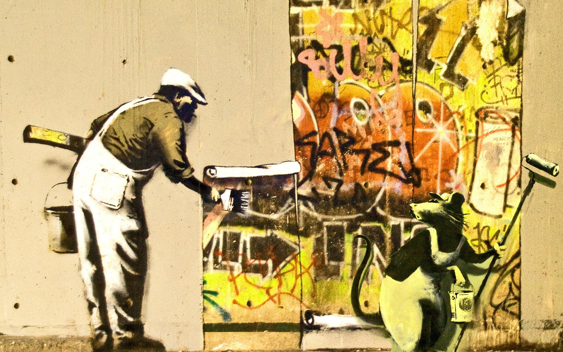 Banksy's rat graffiti artwork