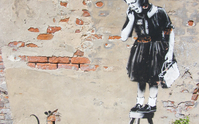 Banksy's Schoolgirl Graffiti