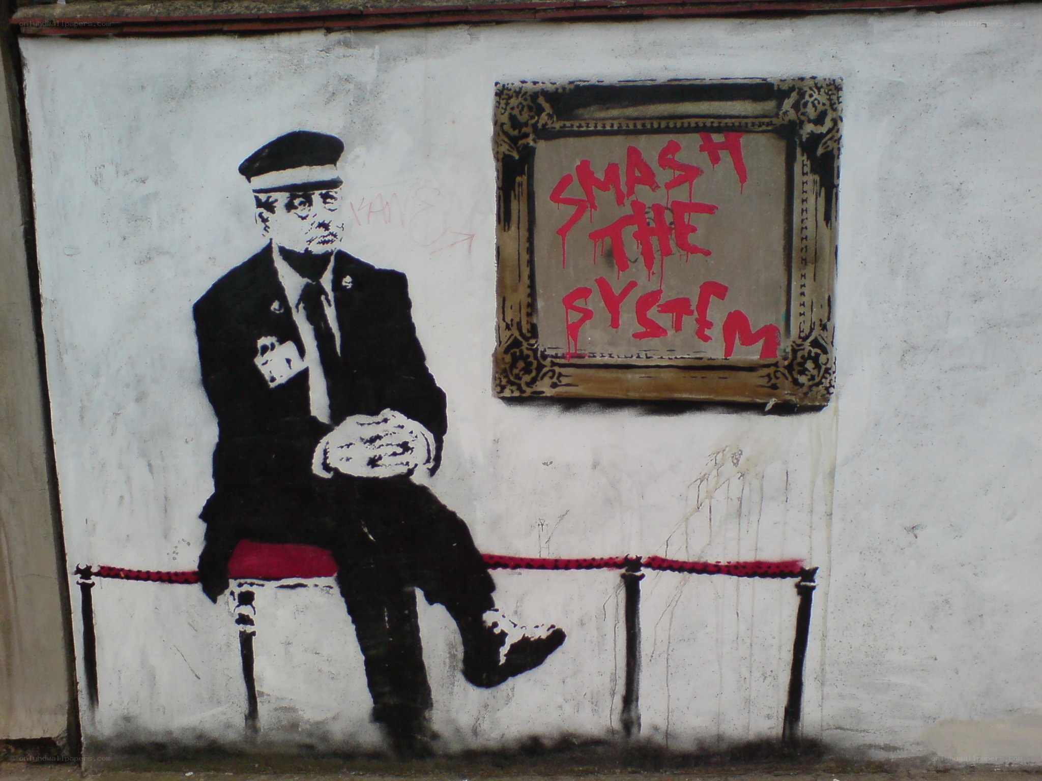 Banksy's Smashed System Graffiti