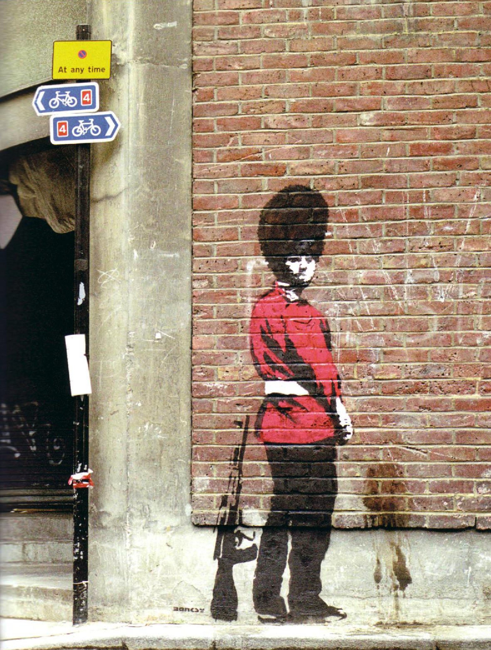 Banksy's soldier graffiti