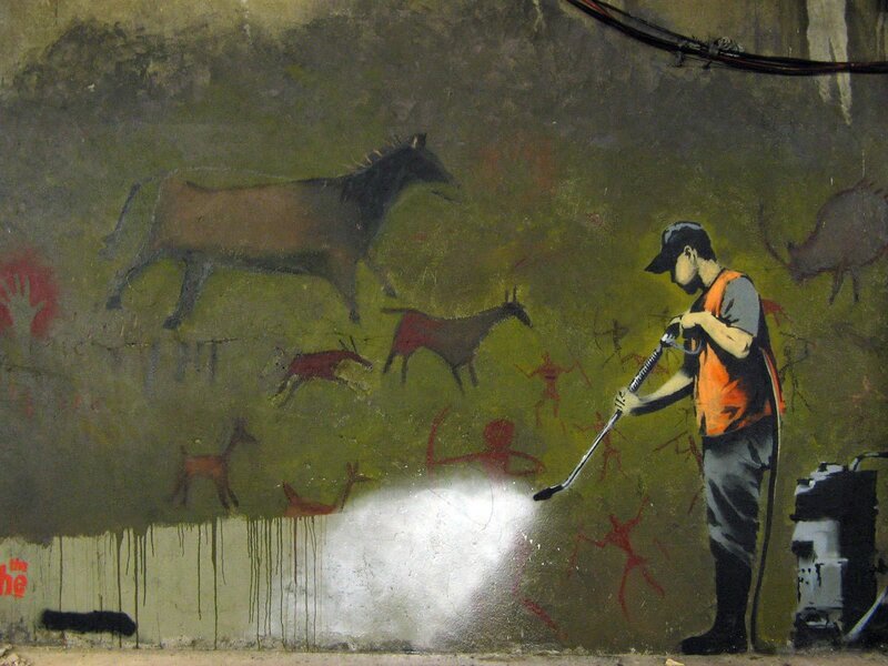 Banksy's street art mural