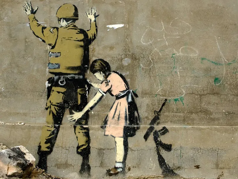 Banksy's Wall Graffiti Art