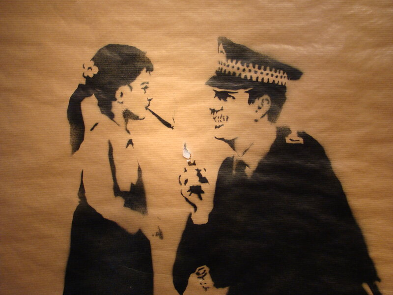 Banksy stencil artwork
