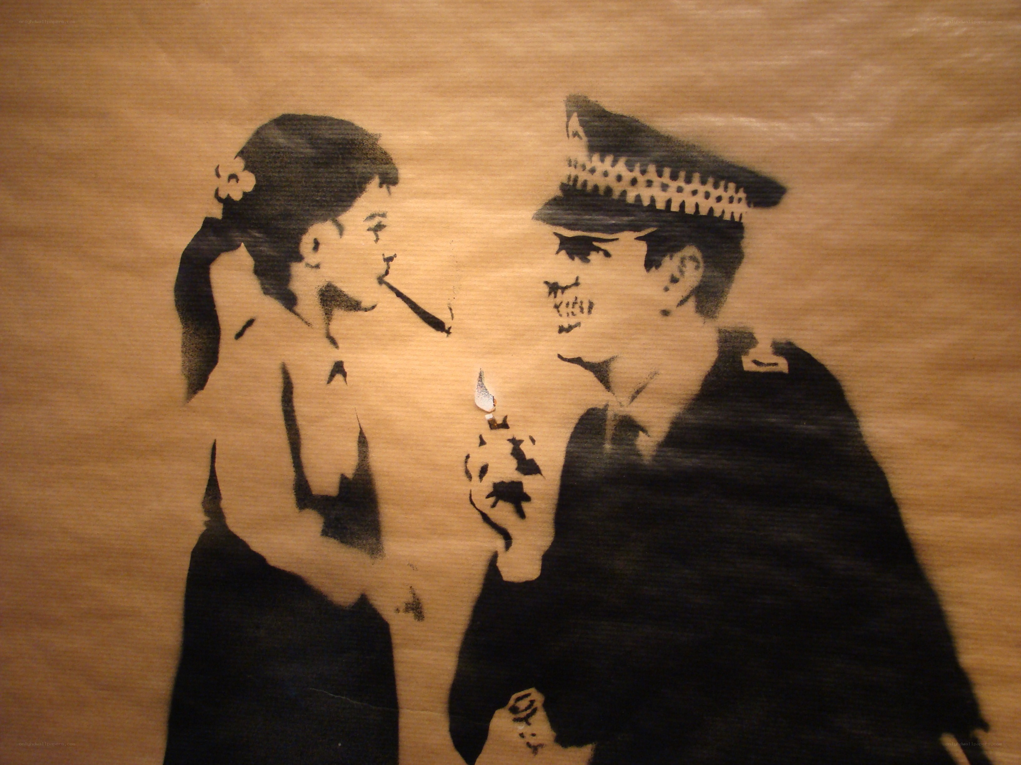 Banksy stencil artwork