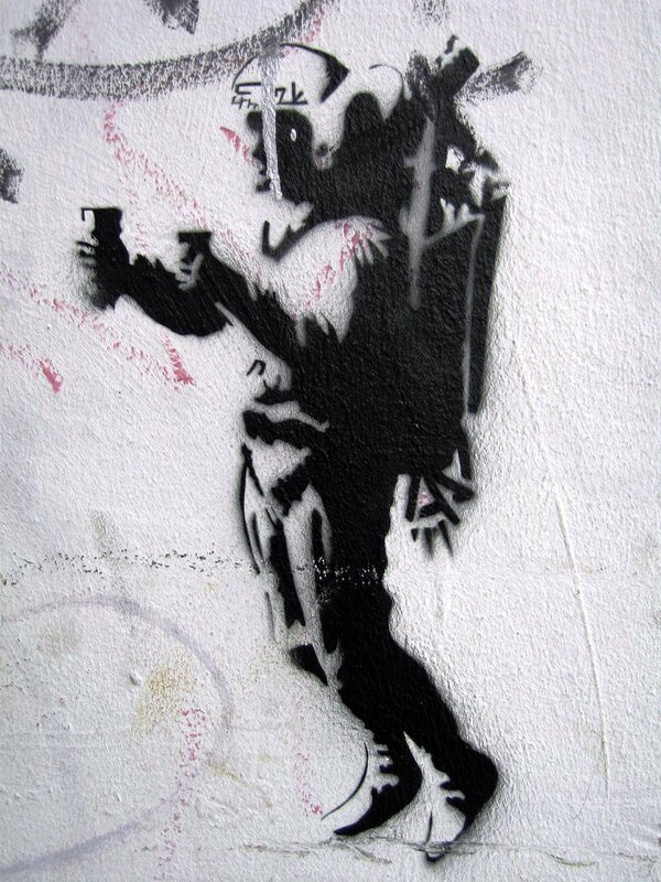 Banksy stencil graffiti