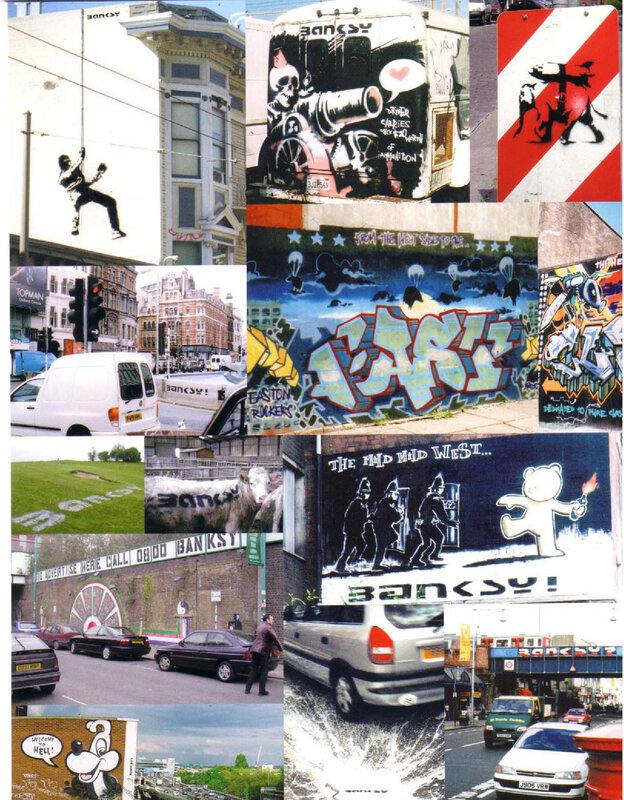 Banksy street art collage