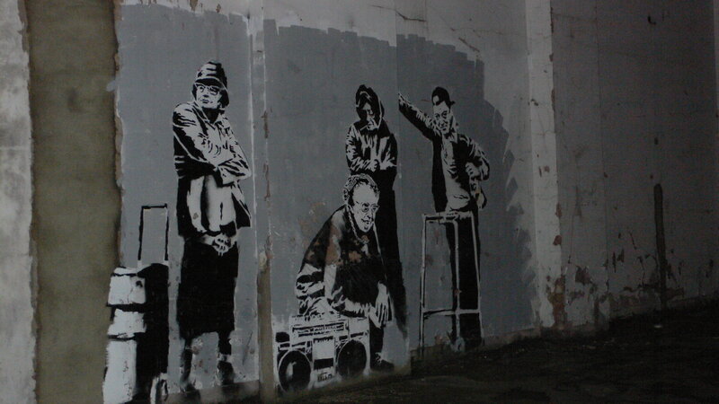 Banksy street art mural