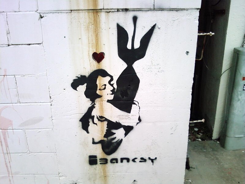 Banksy street art mural