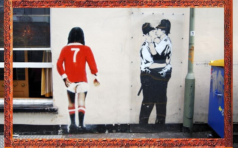 Banksy street art mural