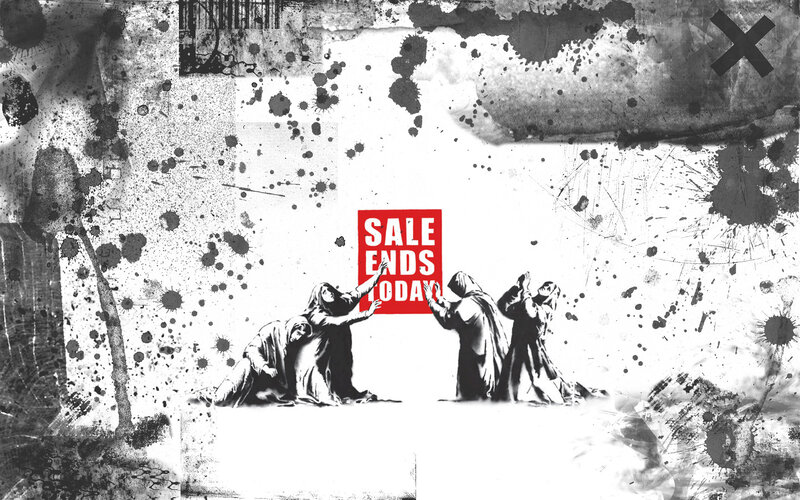 Banksy-style protest art