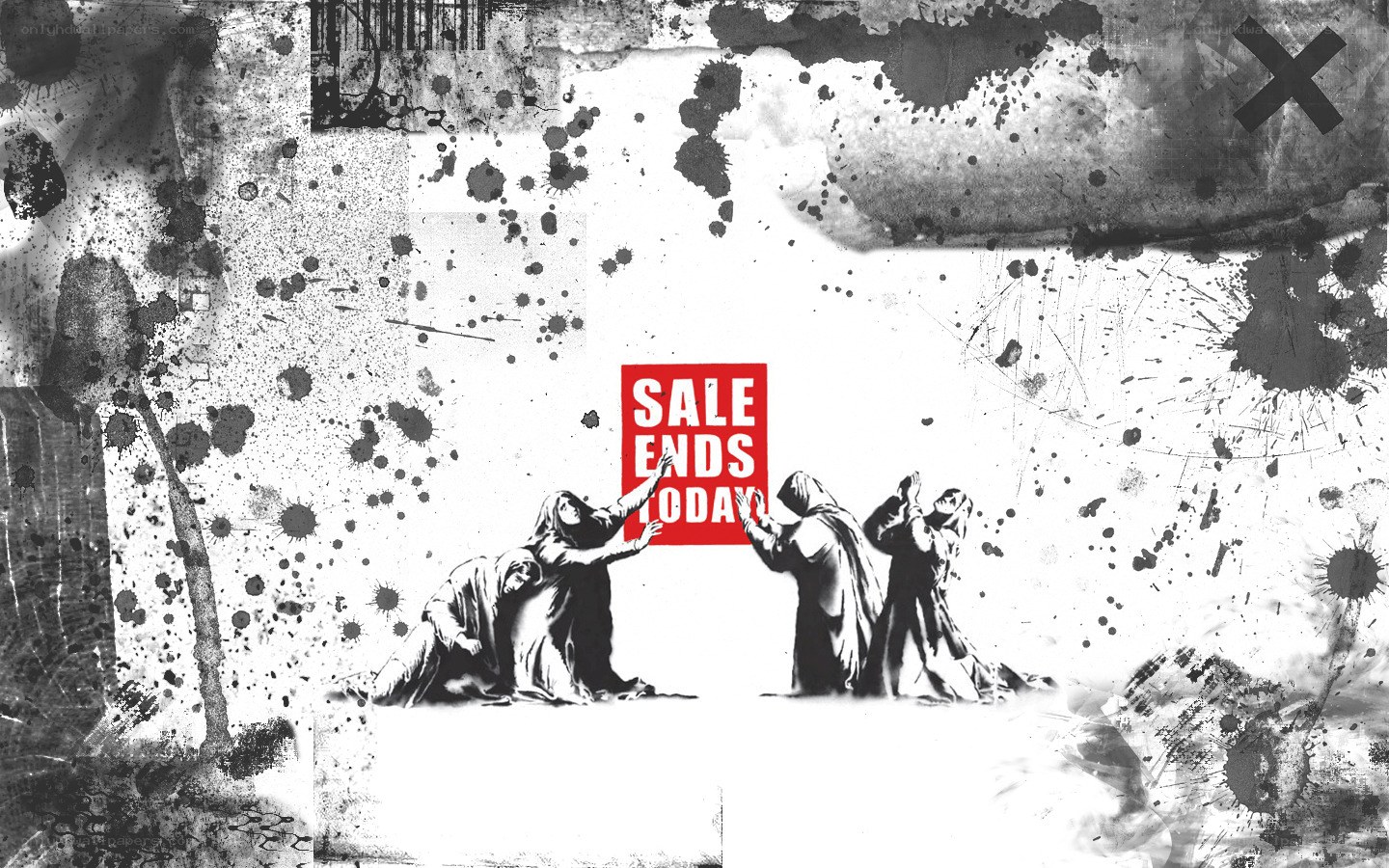 Banksy-style protest art