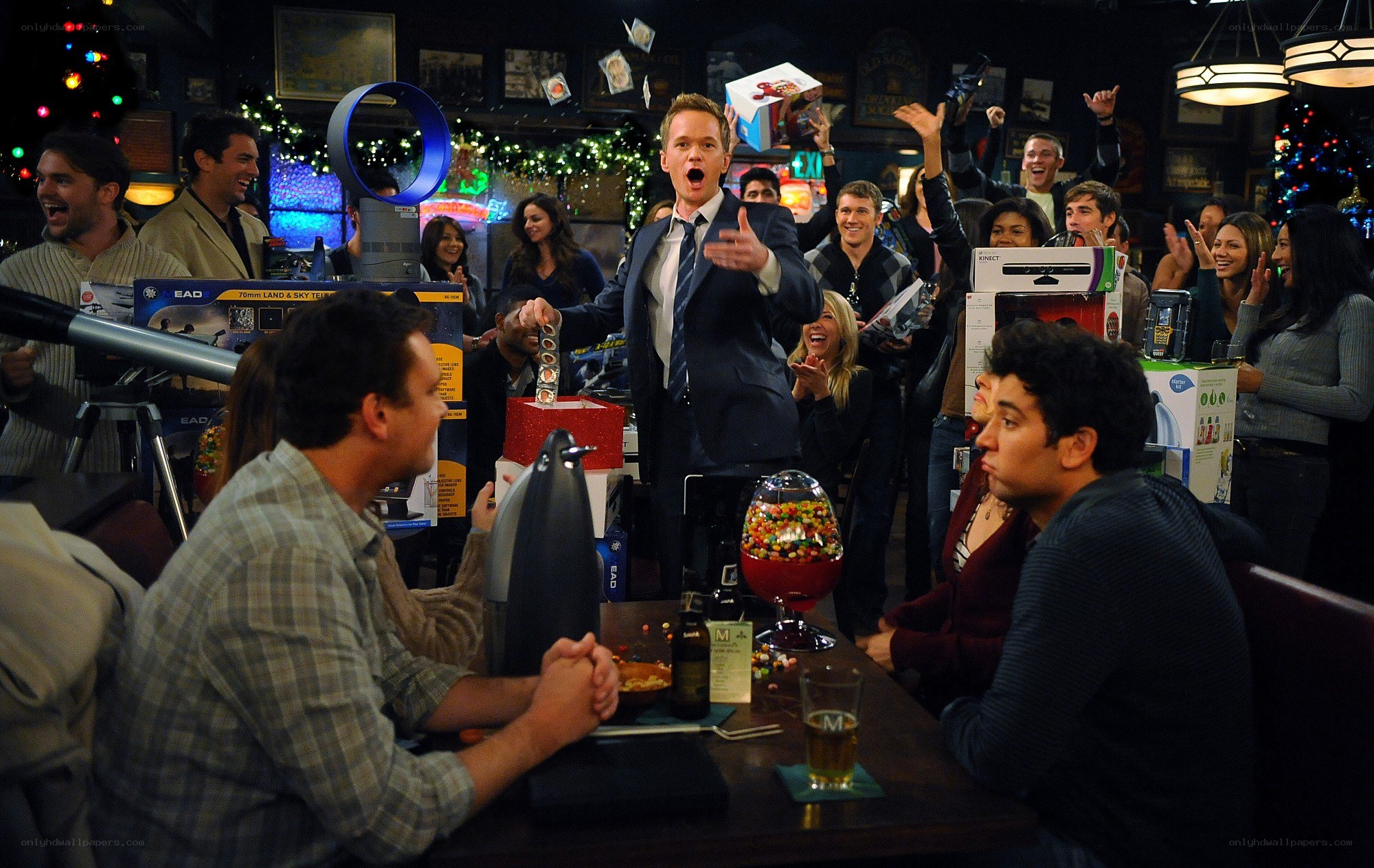 Bar celebration scene