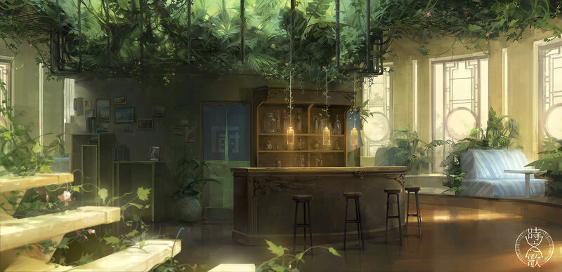 Bar in Overgrown Room