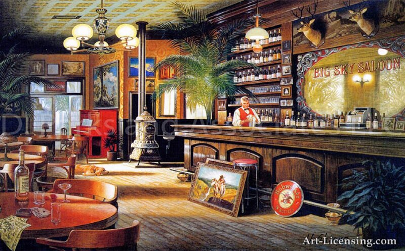 Bar Interior with Bartender