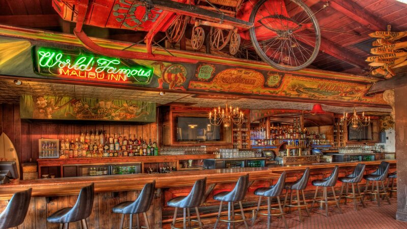 Bar Interior with Stools — Brown