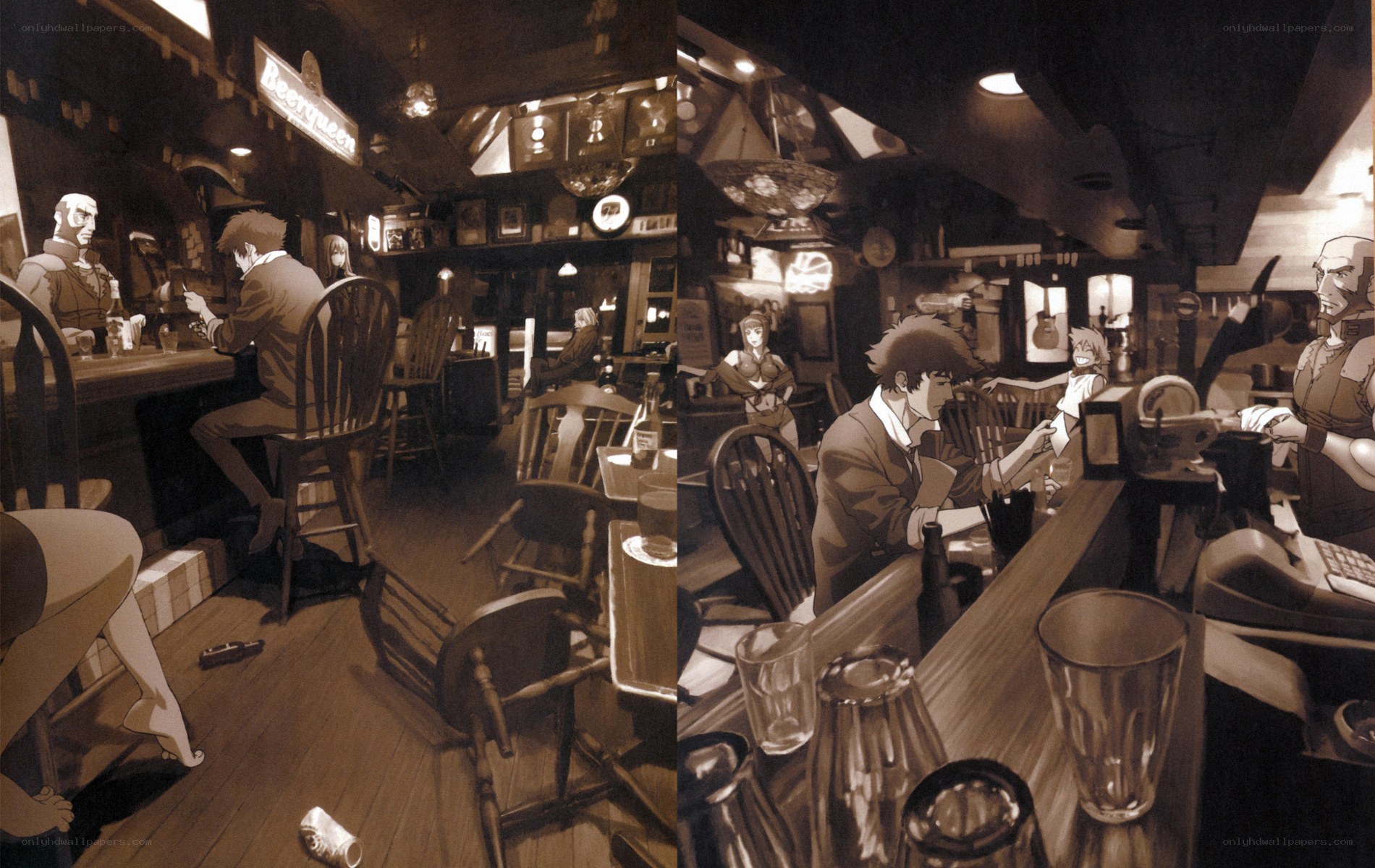 Bar scene with patrons
