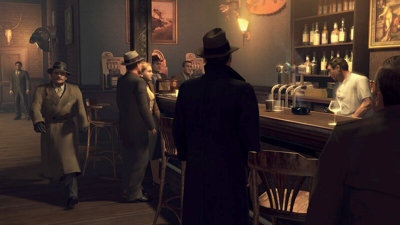 Bar scene with patrons