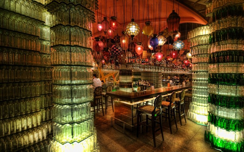 Bar with Bottle Walls