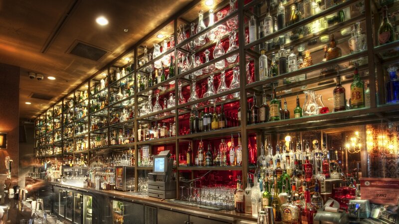 Bar with Liquor Shelves