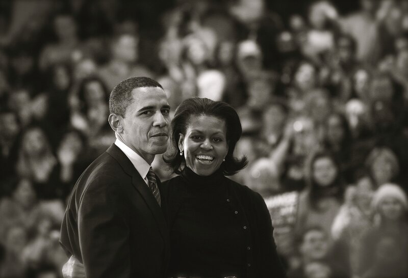 Barack and Michelle Obama at event