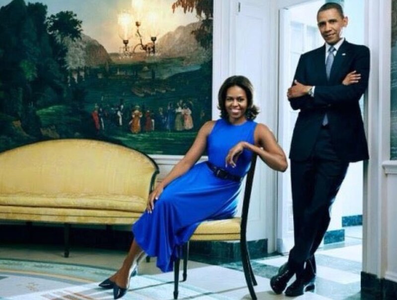 Barack and Michelle Obama — Blue