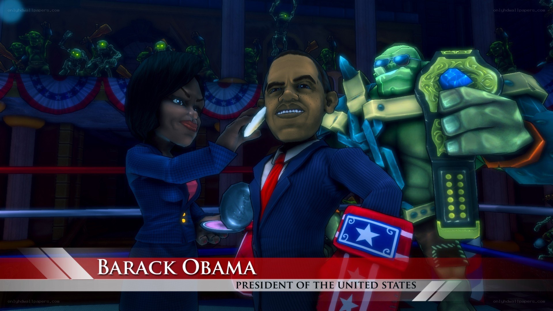 Barack Obama in a boxing ring