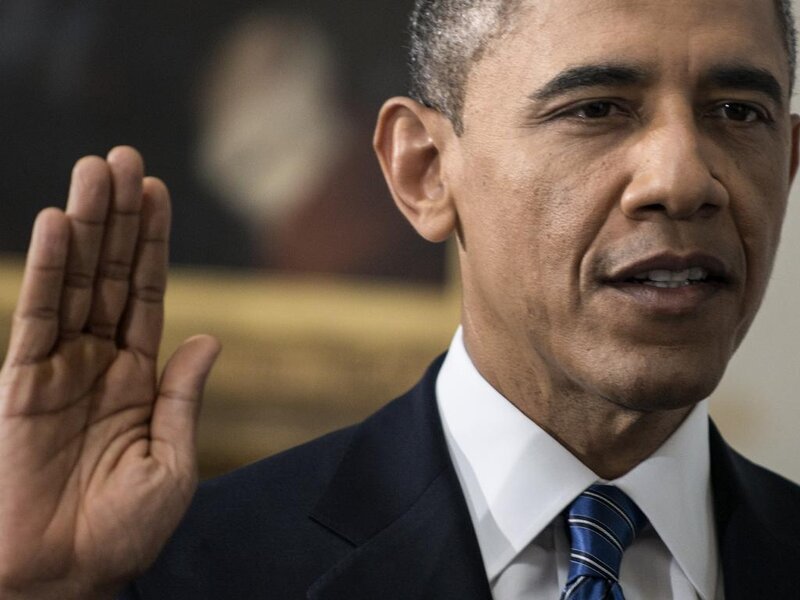 Barack Obama Raising Hand
