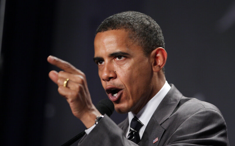 Barack Obama speaking at event