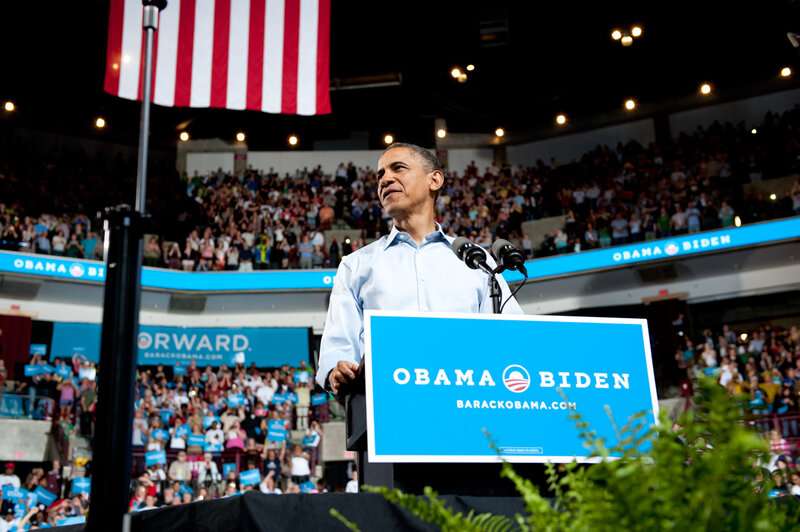 Barack Obama Speaking — Blue, Formal