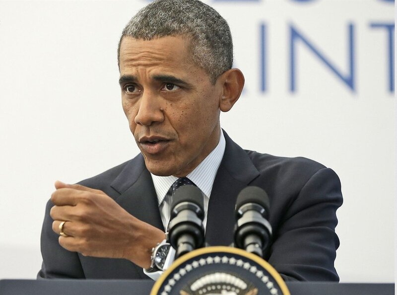 Barack Obama Speaking — Blue, Serious