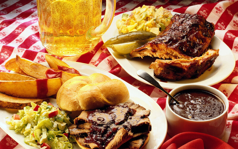 Barbecue Meal on Table