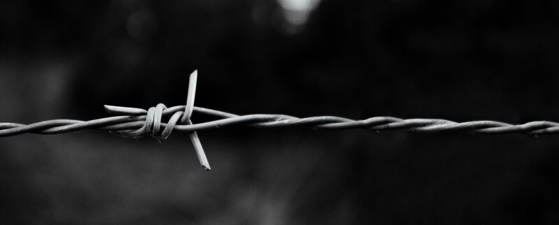Barbed wire fence detail