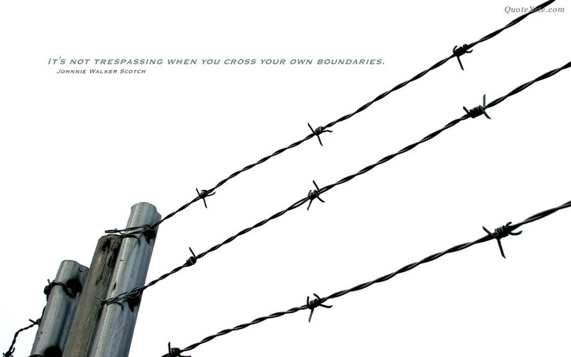 Barbed wire fence with quote
