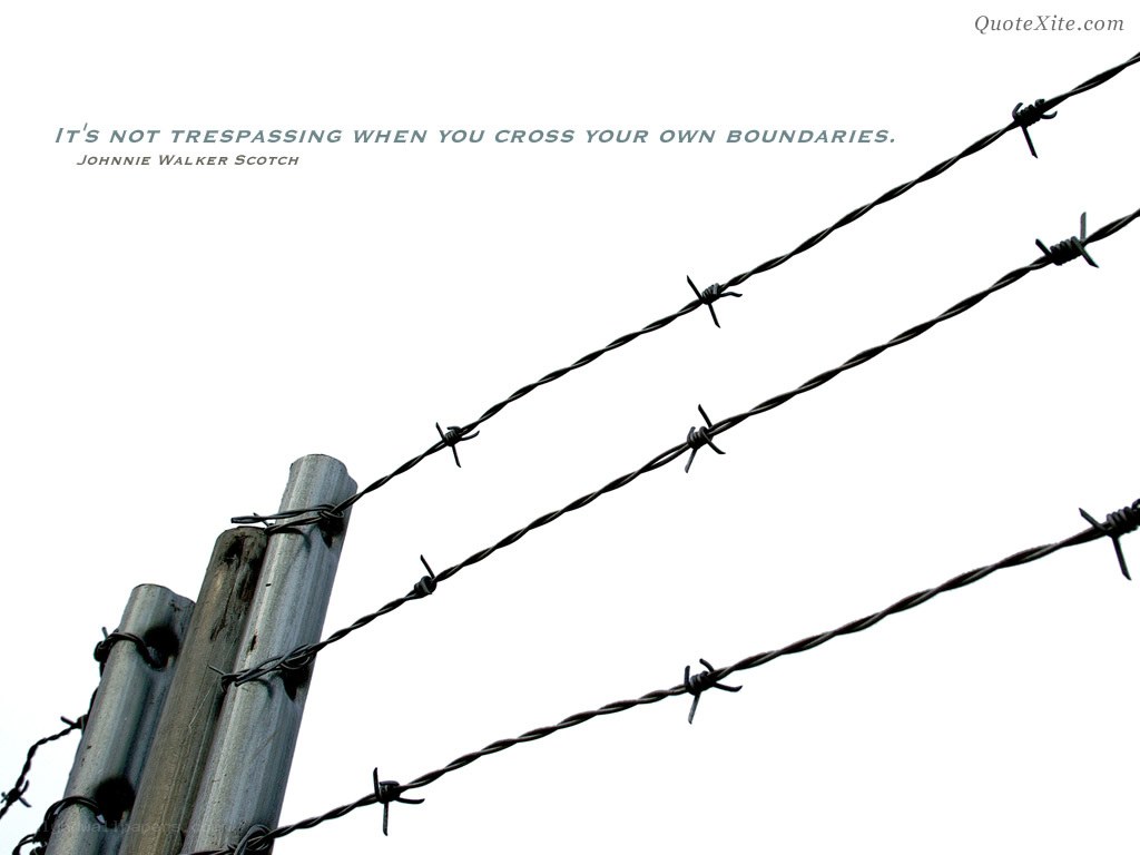 Barbed wire fence with quote