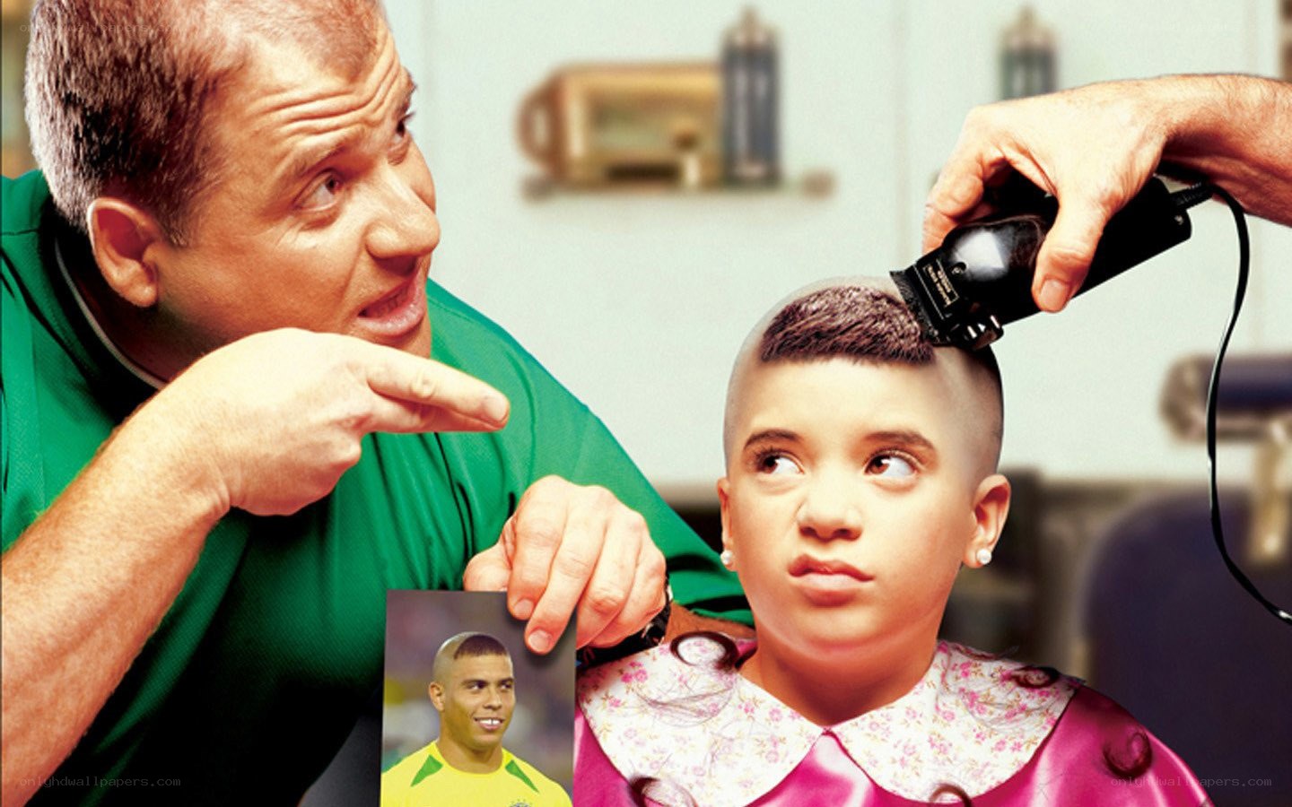 Barber giving haircut