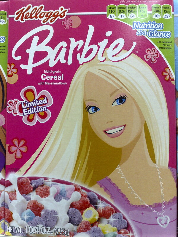 Barbie cereal box