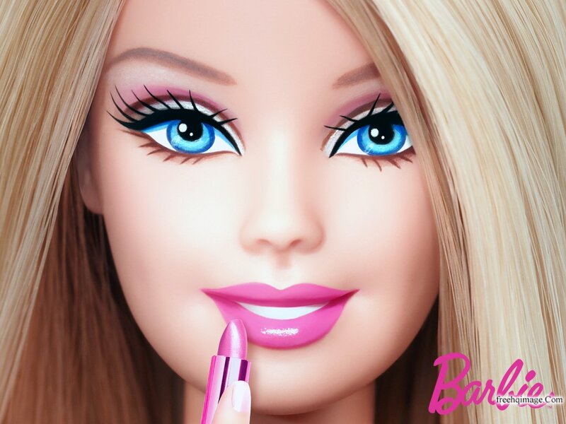 Barbie Doll Applying Lipstick