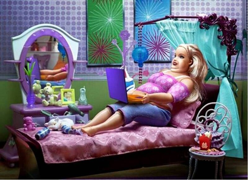 Barbie doll in bedroom