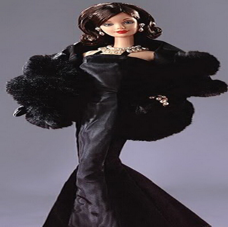 Barbie doll in black gown