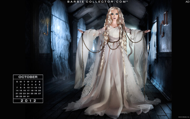 Barbie Doll in White Gown — Dramatic
