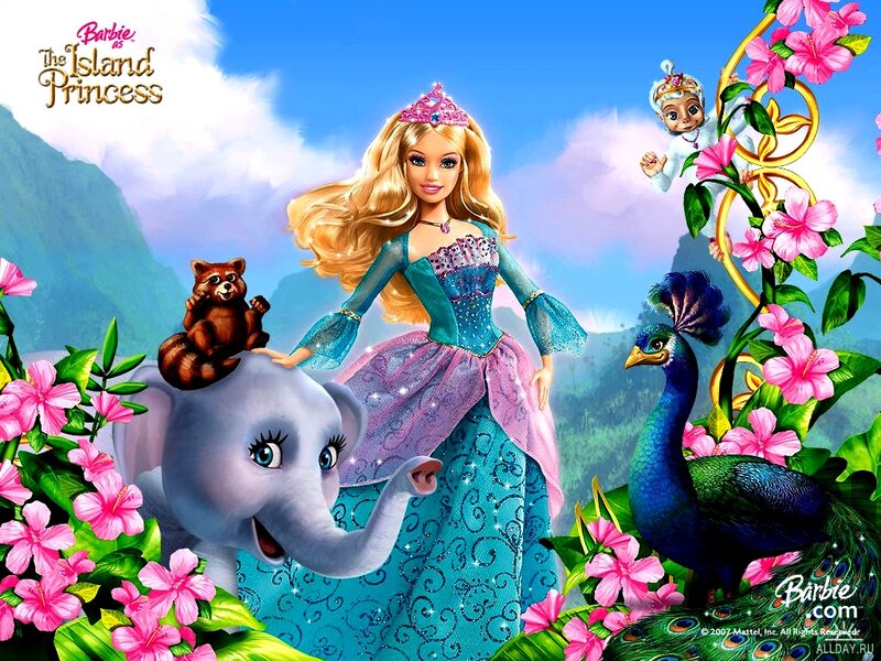 Barbie Doll with Animals — Blue, Fantastical