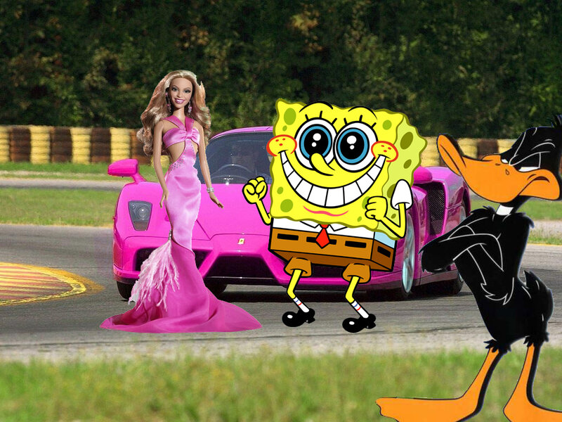 Barbie Doll with Cartoon Characters