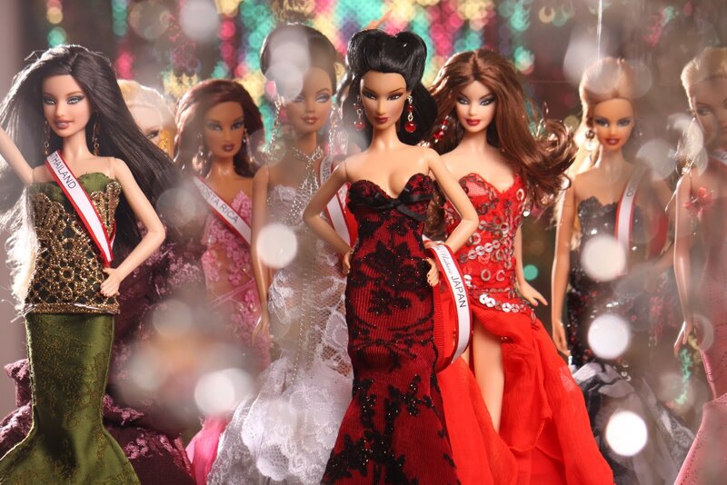 Barbie Dolls in Gowns — Red