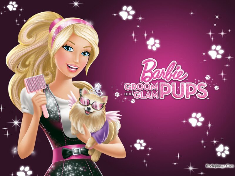Barbie Holding a Puppy