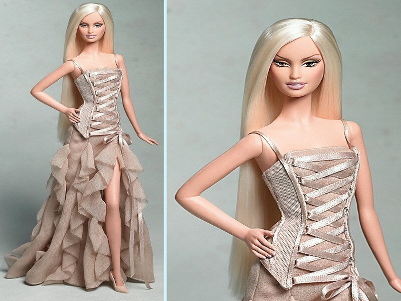Barbie in a corset gown